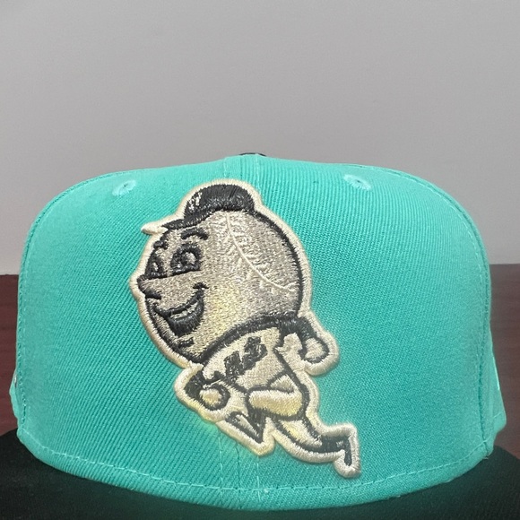 New Era, 59Fifty Fitted Hat, New York Mets, Green & Black - Picture 2 of 11